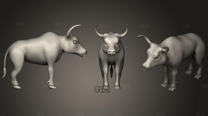 cartoon bull stl model for CNC